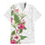 Hawaii Tropical Flowers Family Matching Mermaid Dress and Hawaiian Shirt Polynesian Tattoo White