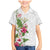 Hawaii Tropical Flowers Family Matching Mermaid Dress and Hawaiian Shirt Polynesian Tattoo White