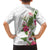 Hawaii Tropical Flowers Family Matching Off Shoulder Short Dress and Hawaiian Shirt Polynesian Tattoo White