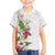 Hawaii Tropical Flowers Family Matching Off Shoulder Short Dress and Hawaiian Shirt Polynesian Tattoo White