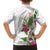 Hawaii Tropical Flowers Family Matching Short Sleeve Bodycon Dress and Hawaiian Shirt Polynesian Tattoo White