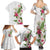 Hawaii Tropical Flowers Family Matching Summer Maxi Dress and Hawaiian Shirt Polynesian Tattoo White