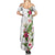 Hawaii Tropical Flowers Family Matching Summer Maxi Dress and Hawaiian Shirt Polynesian Tattoo White