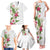 Hawaii Tropical Flowers Family Matching Tank Maxi Dress and Hawaiian Shirt Polynesian Tattoo White