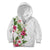 Hawaii Tropical Flowers Kid Hoodie Polynesian Tattoo White