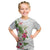 Hawaii Tropical Flowers Kid T Shirt Polynesian Tattoo White