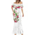 Hawaii Tropical Flowers Mermaid Dress Polynesian Tattoo White