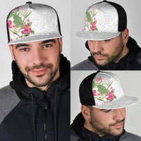 Hawaii Tropical Flowers Mesh Trucker Cap Polynesian Tattoo White LT05 - Polynesian Pride