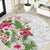 Hawaii Tropical Flowers Round Carpet Polynesian Tattoo White