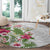 Hawaii Tropical Flowers Round Carpet Polynesian Tattoo White