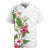 Hawaii Tropical Flowers Rugby Jersey Polynesian Tattoo White