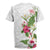 Hawaii Tropical Flowers Rugby Jersey Polynesian Tattoo White