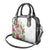 Hawaii Tropical Flowers Shoulder Handbag Polynesian Tattoo White