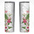 Hawaii Tropical Flowers Skinny Tumbler Polynesian Tattoo White