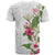 Hawaii Tropical Flowers T Shirt Polynesian Tattoo White