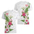 Hawaii Tropical Flowers Women V-Neck T-Shirt Polynesian Tattoo White