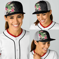 Hawaii Tropical Flowers Baseball Net Cap Polynesian Tattoo Black LT05 - Polynesian Pride