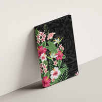 Hawaii Tropical Flowers Canvas Wall Art Polynesian Tattoo Black LT05 - Polynesian Pride