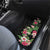 Hawaii Tropical Flowers Car Mats Polynesian Tattoo Black