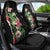 Hawaii Tropical Flowers Car Seat Cover Polynesian Tattoo Black