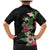 Hawaii Tropical Flowers Family Matching Mermaid Dress and Hawaiian Shirt Polynesian Tattoo Black