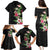 Hawaii Tropical Flowers Family Matching Puletasi and Hawaiian Shirt Polynesian Tattoo Black