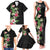 Hawaii Tropical Flowers Family Matching Tank Maxi Dress and Hawaiian Shirt Polynesian Tattoo Black