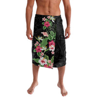 Hawaii Tropical Flowers Lavalava Polynesian Tattoo Black LT05 Black - Polynesian Pride