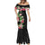 Hawaii Tropical Flowers Mermaid Dress Polynesian Tattoo Black