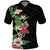 Hawaii Tropical Flowers Polo Shirt Polynesian Tattoo Black