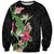 Hawaii Tropical Flowers Sweatshirt Polynesian Tattoo Black