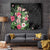 Hawaii Tropical Flowers Tapestry Polynesian Tattoo Black