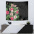 Hawaii Tropical Flowers Tapestry Polynesian Tattoo Black