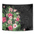 Hawaii Tropical Flowers Tapestry Polynesian Tattoo Black