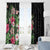 Hawaii Tropical Flowers Window Curtain Polynesian Tattoo Black