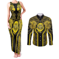 Niue The Rock Couples Matching Tank Maxi Dress and Long Sleeve Button Shirt The Island Of The Uga - Polynesian Pride