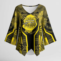 Niue The Rock Kimono Sleeve Blouse The Island Of The Uga LT05 Female Black - Polynesian Pride