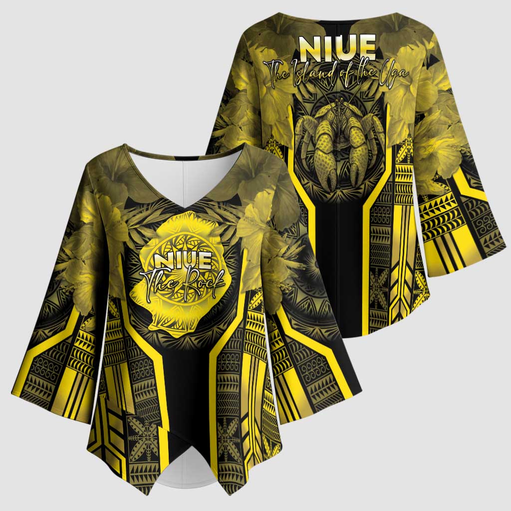 Niue The Rock Kimono Sleeve Blouse The Island Of The Uga LT05 - Polynesian Pride