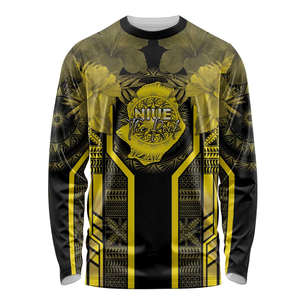 Niue The Rock Long Sleeve Shirt The Island Of The Uga LT05 Unisex Black - Polynesian Pride