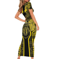 Niue The Rock Short Sleeve Bodycon Dress The Island Of The Uga - Polynesian Pride