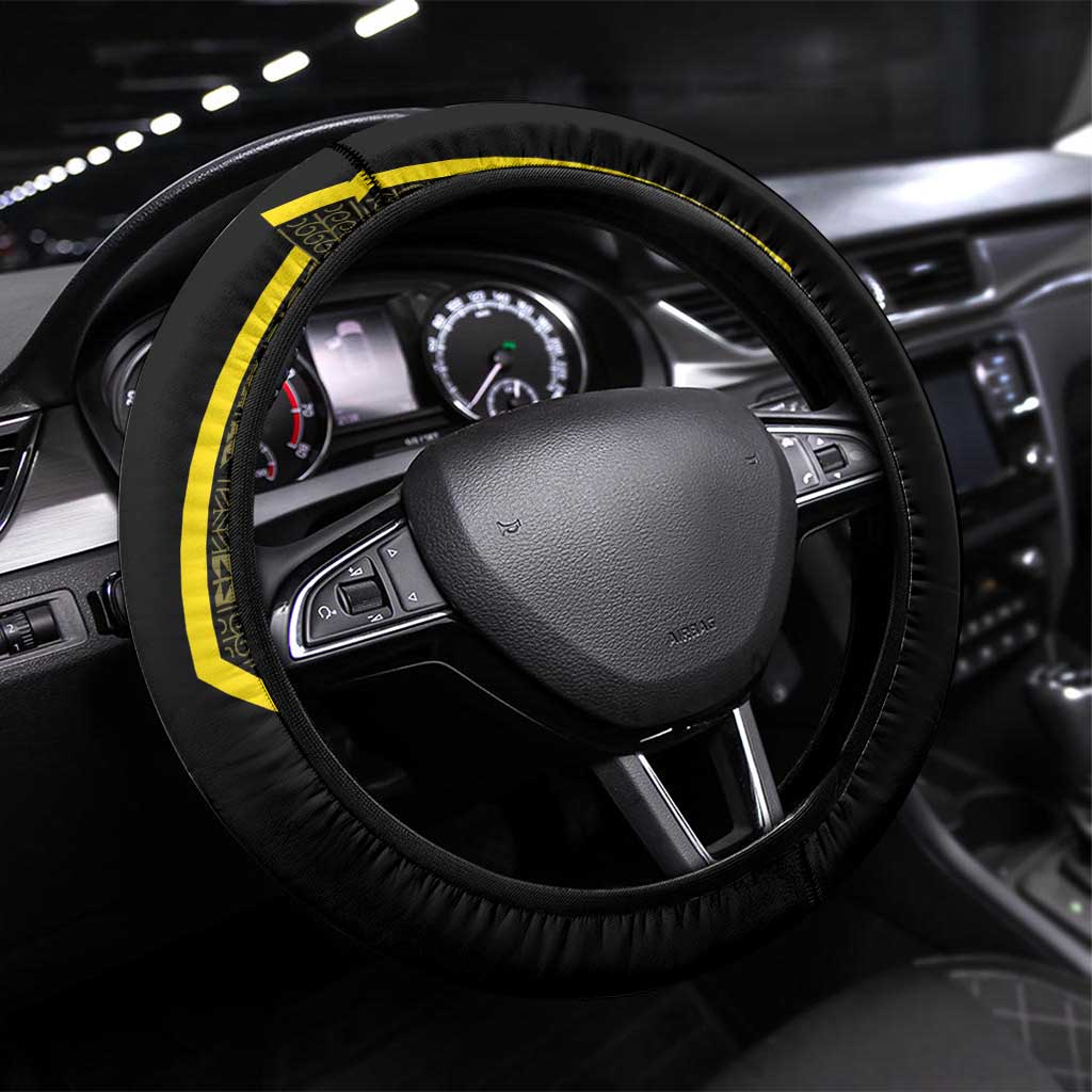 Niue The Rock Steering Wheel Cover The Island Of The Uga LT05 Universal Fit Black - Polynesian Pride