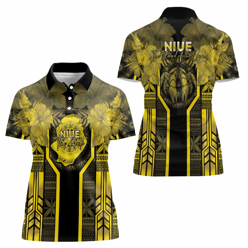Niue The Rock Women Polo Shirt The Island Of The Uga - Polynesian Pride