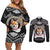 personalized-shiba-inu-dog-couples-matching-off-shoulder-short-dress-and-long-sleeve-button-shirts-with-polynesian-heart-name-tags