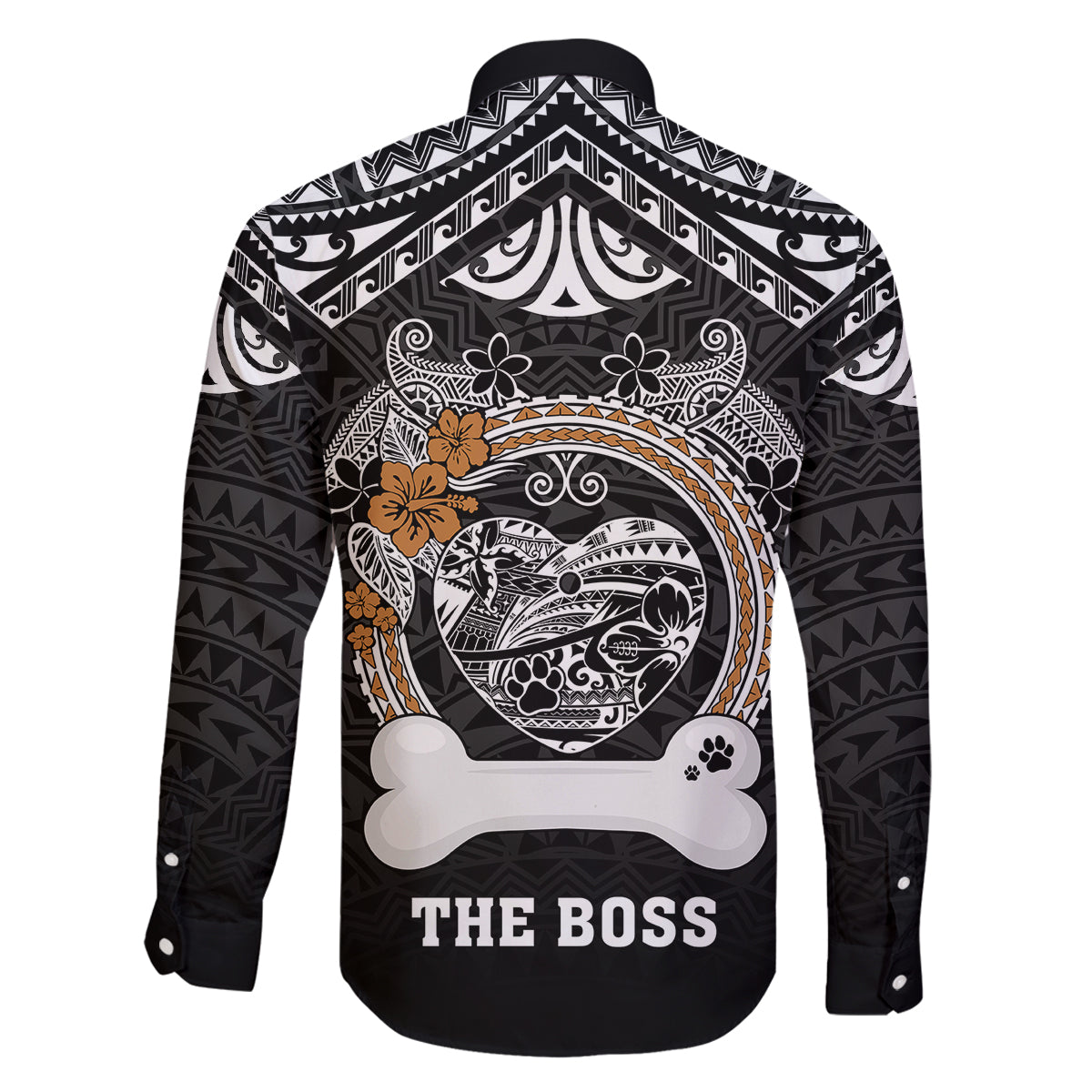 Personalized Pitbull Dog Family Matching Summer Maxi Dress and Hawaiian Shirt With Polynesian Heart Name Tags LT05 - Polynesian Pride