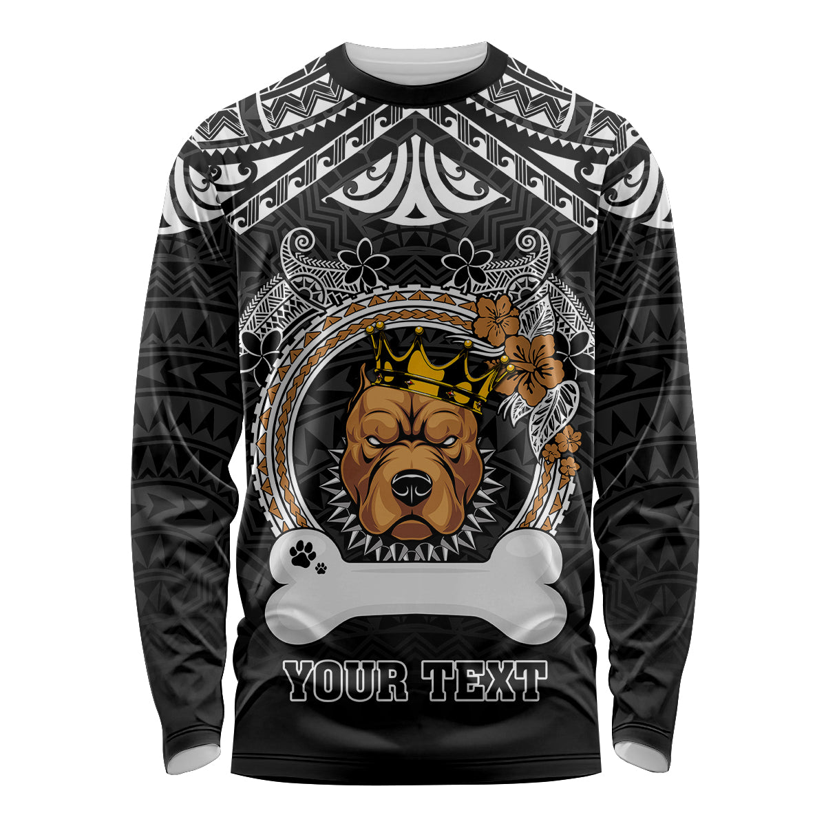 personalized-pitbull-dog-long-sleeve-shirt-with-polynesian-heart-name-tags