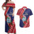 Guam Christmas Couples Matching Off Shoulder Maxi Dress and Hawaiian Shirt Felis Nabidat Guaman Seal With Poinsettia