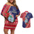 Guam Christmas Couples Matching Off Shoulder Short Dress and Hawaiian Shirt Felis Nabidat Guaman Seal With Poinsettia