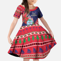 Guam Christmas Family Matching Off The Shoulder Long Sleeve Dress and Hawaiian Shirt Felis Nabidat Guaman Seal With Poinsettia