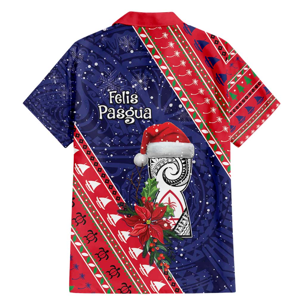 Guam Christmas Hawaiian Shirt Felis Nabidat Guaman Seal With Poinsettia LT05 - Polynesian Pride