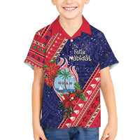 Guam Christmas Hawaiian Shirt Felis Nabidat Guaman Seal With Poinsettia LT05 - Polynesian Pride